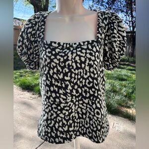 Free People Puff Sleeve Square Neck Women's Top